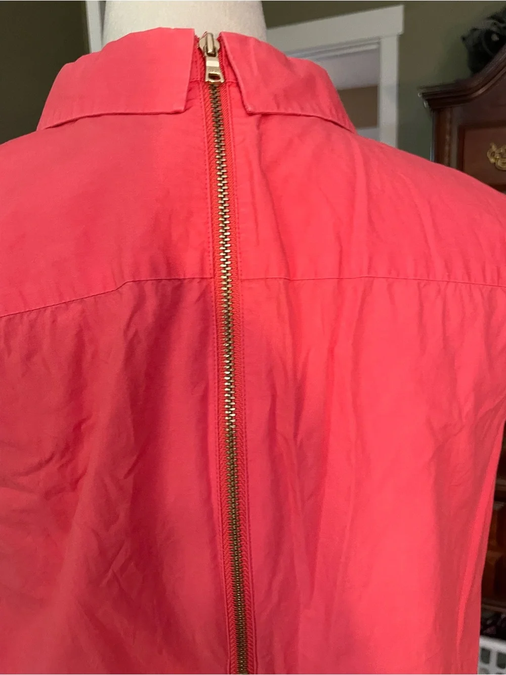 J. Crew Coral Sleeveless Eyelet Collared Blouse